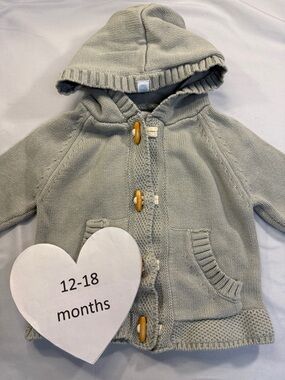Beba Bean White Knit Baby Cardigan Sweater/hoodie